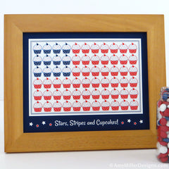 4th of July Cupcake Flag Artwork