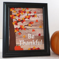 Be Thankful Wooden Plank Fall Artwork