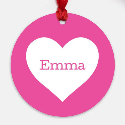 Personalized Pink Heart Ornament