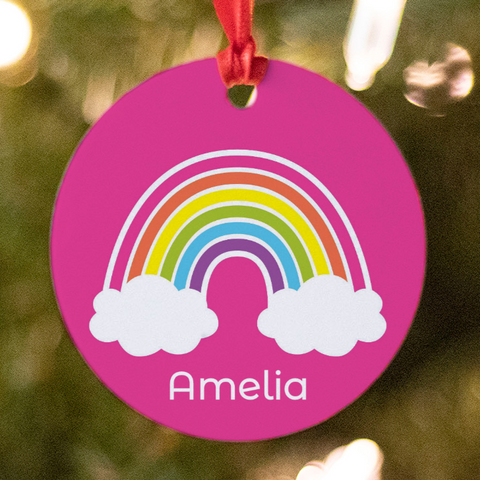 Pink Rainbow Christmas Ornament
