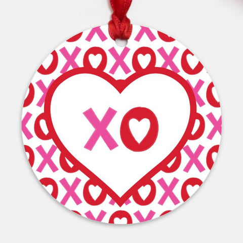 Red & Pink XOXO Valentine's Day Ornament
