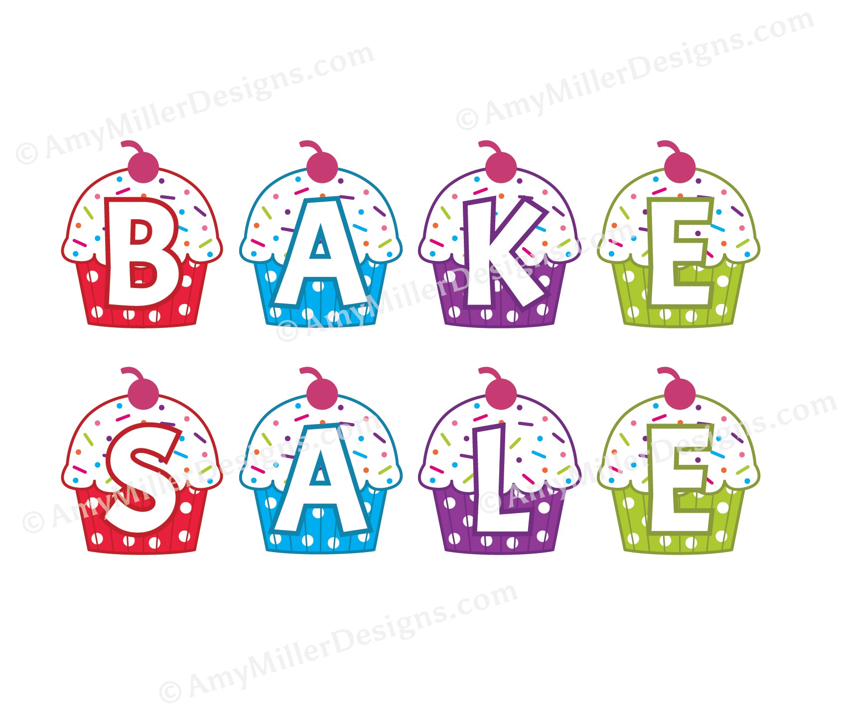 bake-sale-rainbow-cupcake-banner-kit-amy-miller-designs for Free Printable Bake Sale Signs Bake Sale Rainbow Cupcake Banner Kit | Amy Miller Designs for Free Printable Bake Sale Signs