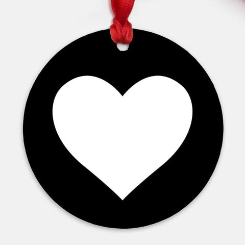 Black and White Valentines Day Ornament