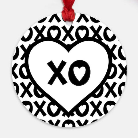 Black & White XOXO Ornament
