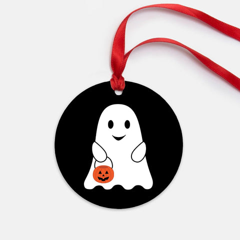 Black Ghost Halloween Ornament