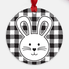 Black and White Easter Bunny Ornament