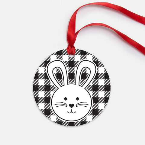 Black & White Bunny Easter Ornament