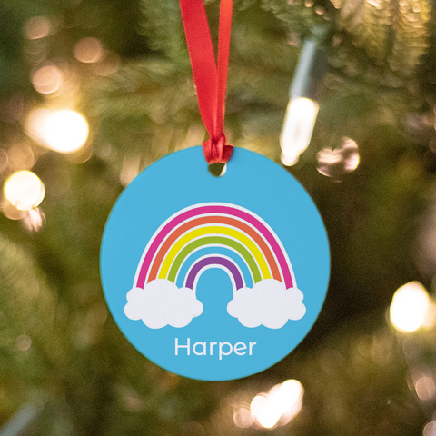 Personalized Rainbow Christmas Ornament