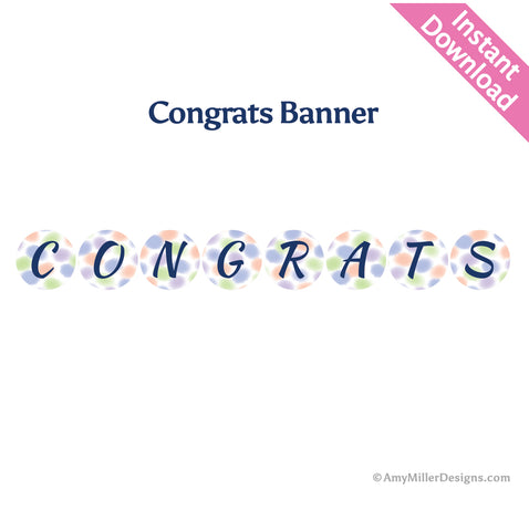 Congrats Watercolor Banner 