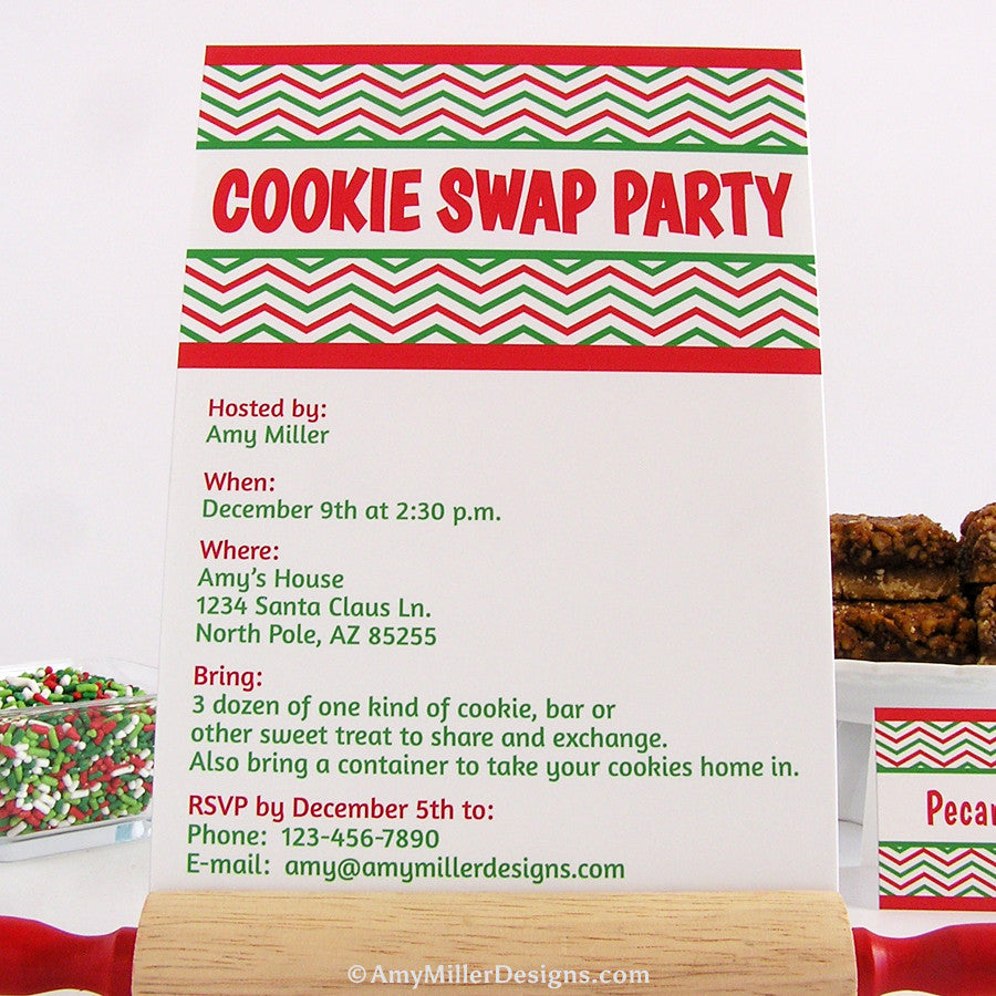 Cookie Swap Invitation | Amy Miller Designs for Christmas Cookie Exchange Invitations Free Printable