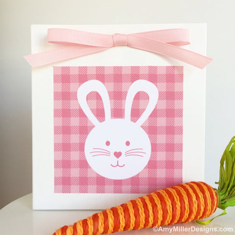 Small Easter Bunny sign for tiered tray