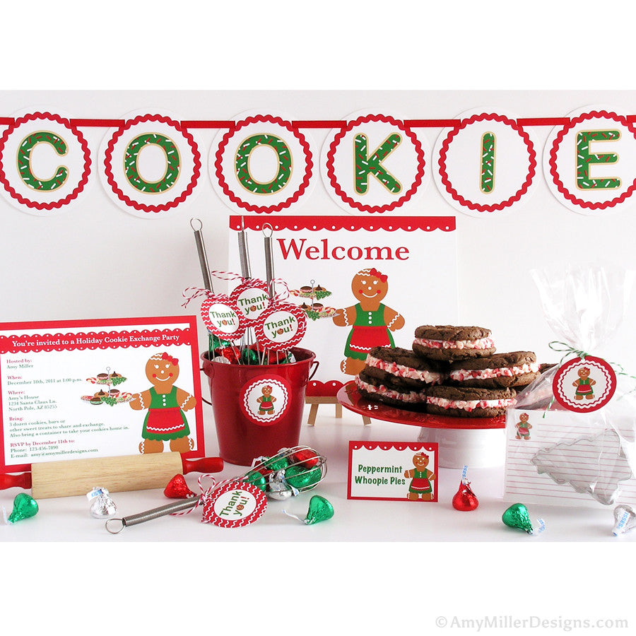 Holiday Cookie Exchange Invitation Kit | Amy Miller Designs holiday-cookie-exchange-invitation-kit-amy-miller-designs