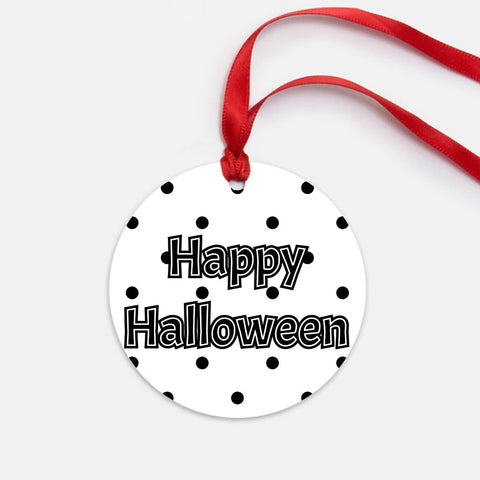 Happy Halloween Black and White Ornament