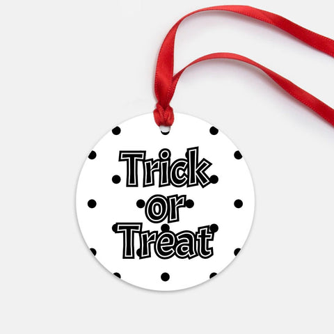 Halloween Black and White Trick or Treat Ornament