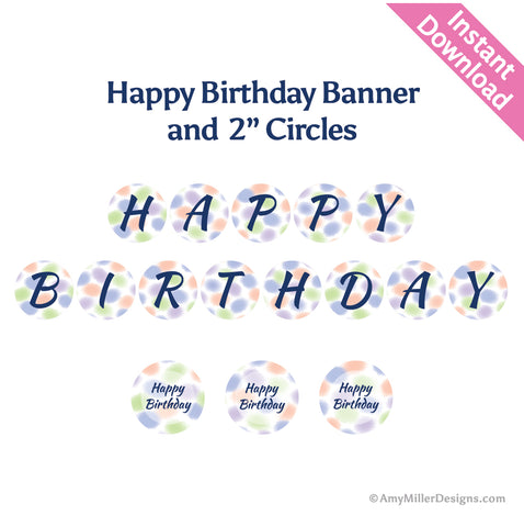 Happy Birthday Watercolor Banner