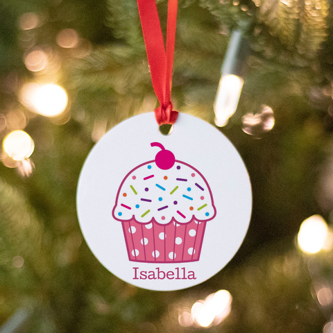 Personalized Cupcake Christmas Ornament
