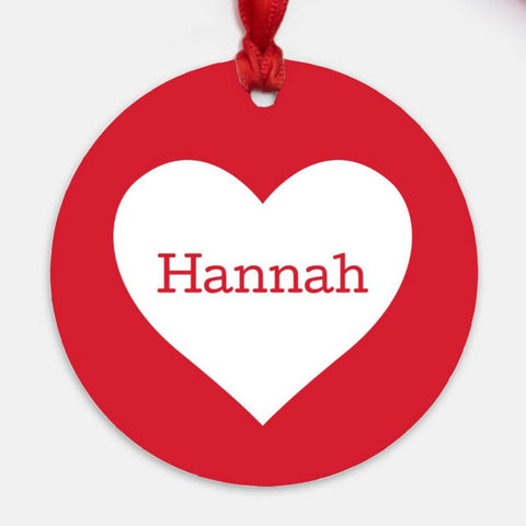 Personalized Red Heart Ornament