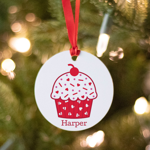 Personalized Valentines Day Cupcake Ornament