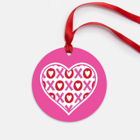 Pink XOXO Heart Ornament