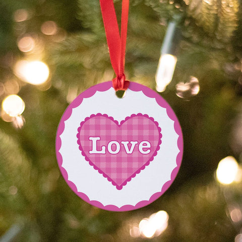 Pink Heart Tree Ornament