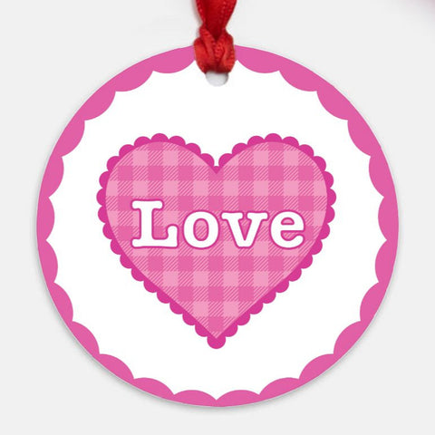 Pink Love Heart Ornament