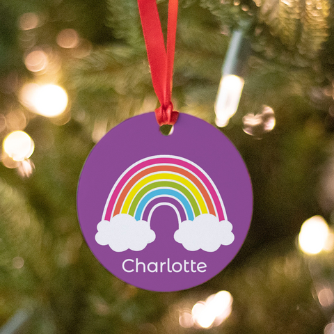 Personalized Rainbow Christmas Ornament