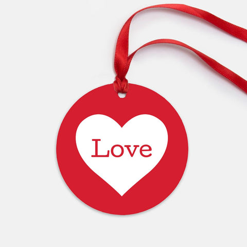 Red Love Heart Valentines Day Ornament