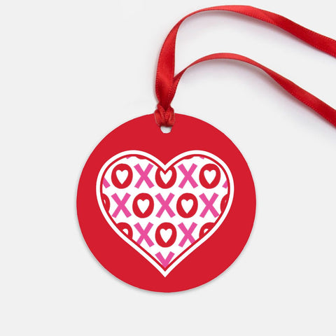 Red XOXO Heart Valentines Day Ornament