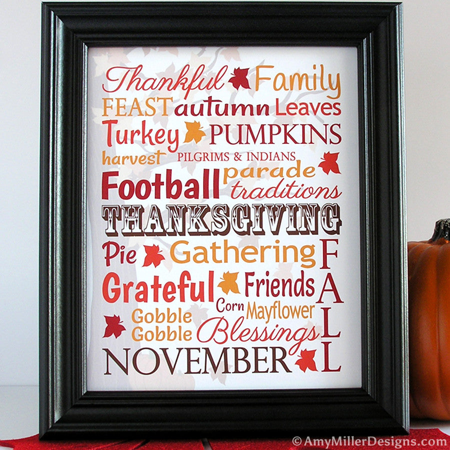 thanksgiving day subway art print | amy miller designs