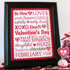 Valentine's Day Word Art Print