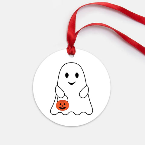 White Ghost Halloween Ornament