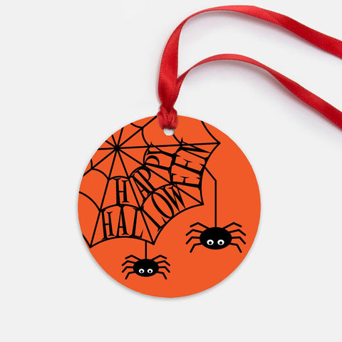 Halloween Spiderweb Black and White Ornament